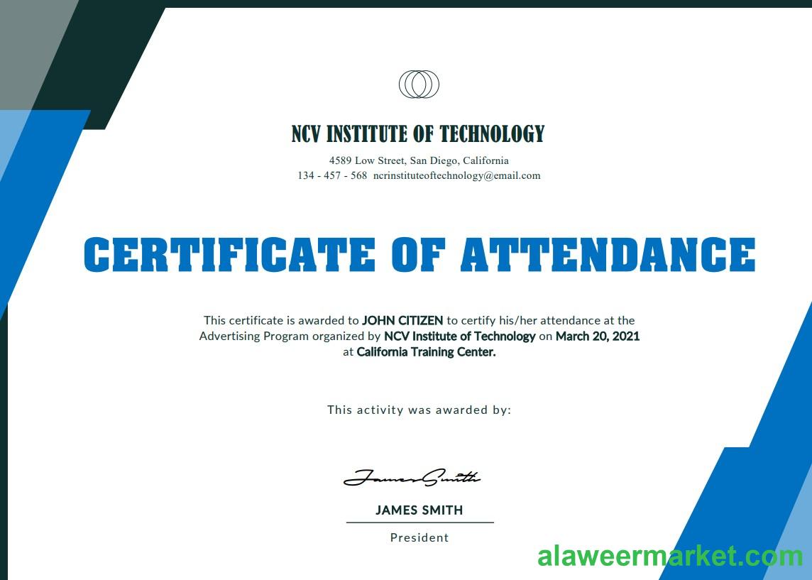 USA NCV Institute of Technology Event Cert